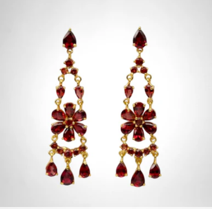 DIAPERIS TERAMO GARNET EARRINGS