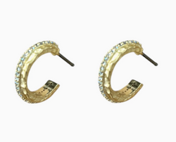 TAT2 Designs GOLD MINI EGY CRYSTAL THIN HOOPS E321