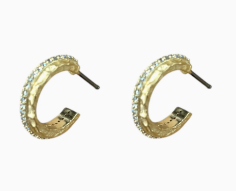TAT2 Designs GOLD MINI EGY CRYSTAL THIN HOOPS E321