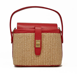 German Fuentes rattan Leather handbag