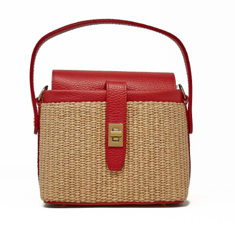 German Fuentes rattan Leather handbag