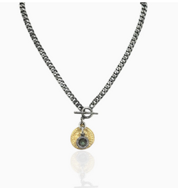TATS2 Designs MINI VINTAGE SILVER MESA LABRADORITE CHARM NECKLACE