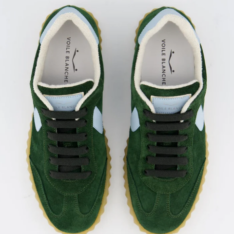 送料関税込【VOILE BLANCHE】 ines mesh スニーカー ローカット Voile Blanche Ines Green Suede Sneaker – Carla Shoes and