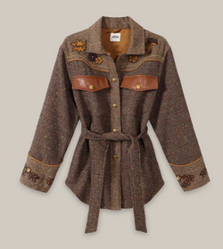 ME369 Kiara Brown Belted Jacket