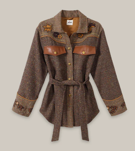 ME369 Kiara Brown Belted Jacket