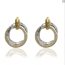 TAT2 DESIGNS E295 MIXED METAL TRINITY EARRINGS