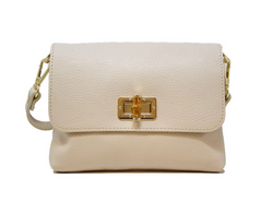 German Fuentes Beige Leather Clutch and Crossbody