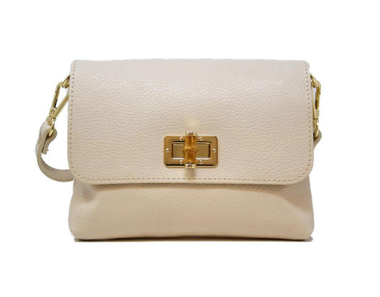 German Fuentes Beige Leather Clutch and Crossbody