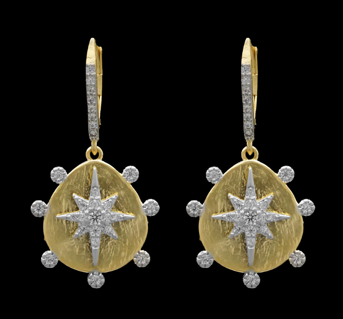 Be-Je Designs Gold SIlver CZ Star Earrings