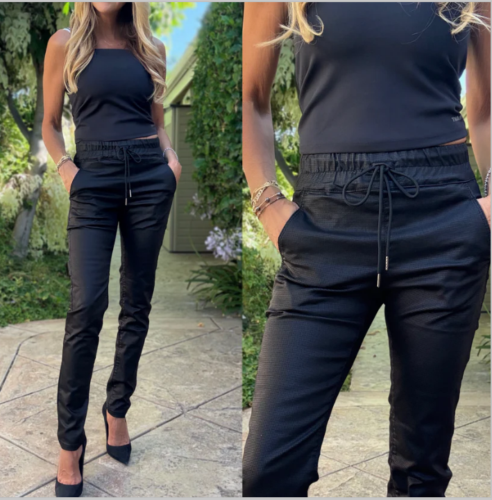 Pantalon Jogger En Cuir Vegan Bevy Flog – Marron – Taille 25 – Neuf Avec étiquettes