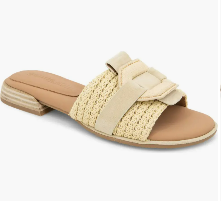 Gentle Souls Hudson Raffia Slip On Sandal