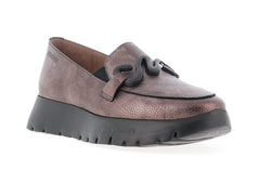 Wonders Odisei Metallic Pebbled Leather Platform Loafers