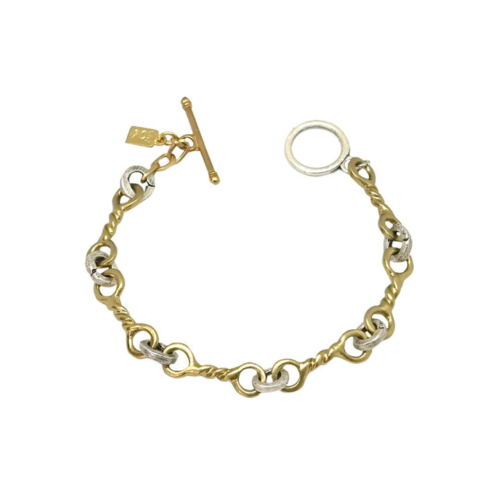 Tat2 Gold Twisted Ring Bracelet